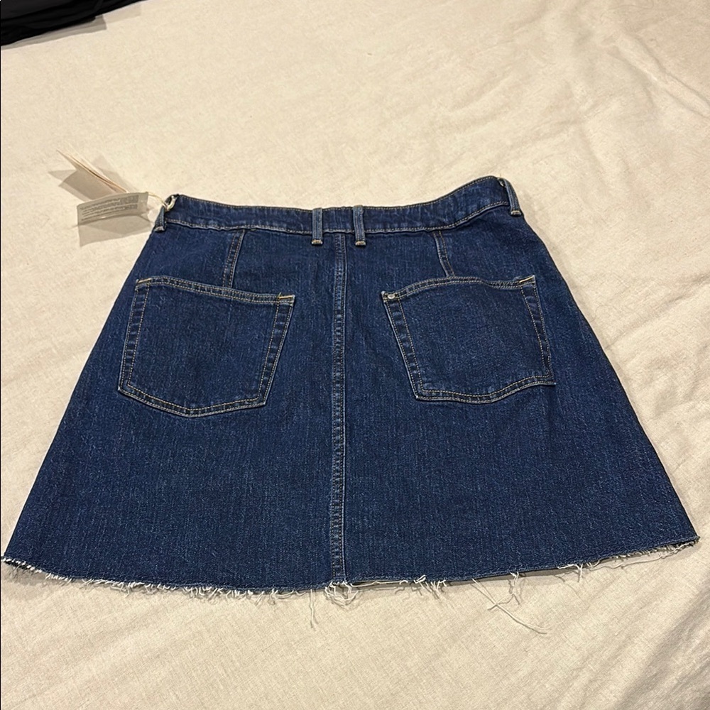 H&M Dark Blue A-Line Front Button Denim Skirt size 10 - Picture 6 of 8